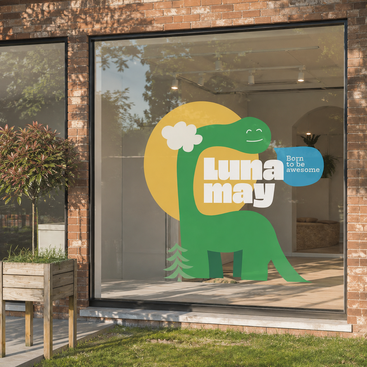 Kids Dinosaur Glass Film for Schools & Play Areas