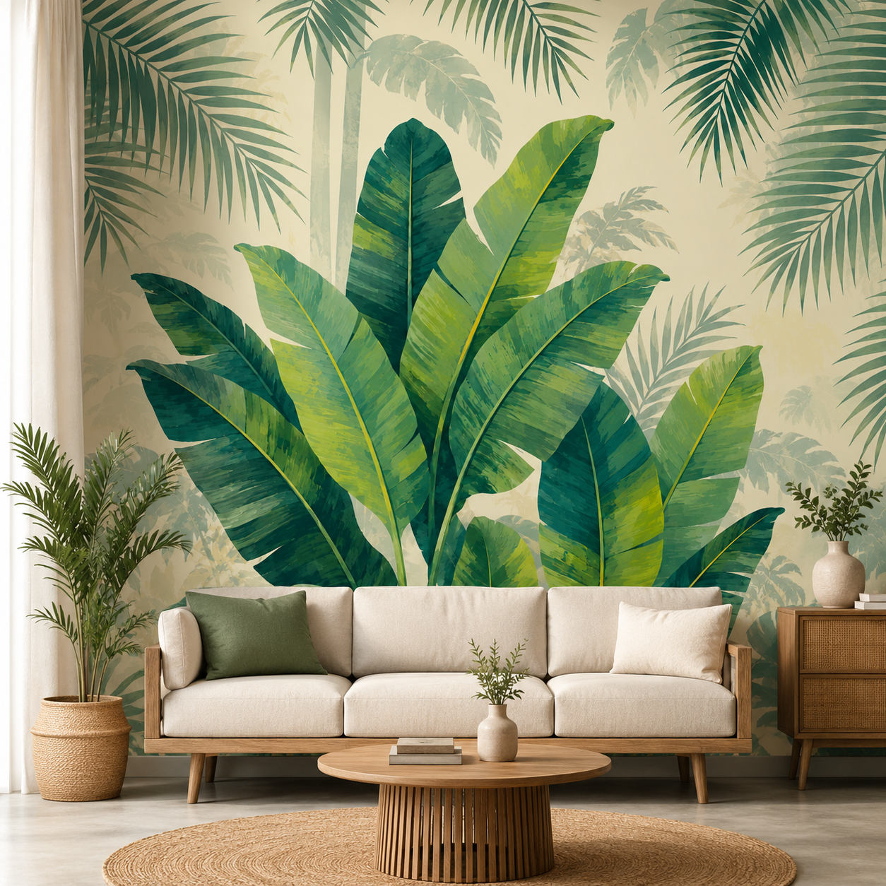Tropical Banana Leaves Wallpaper – Premium Botanical Wall Mural