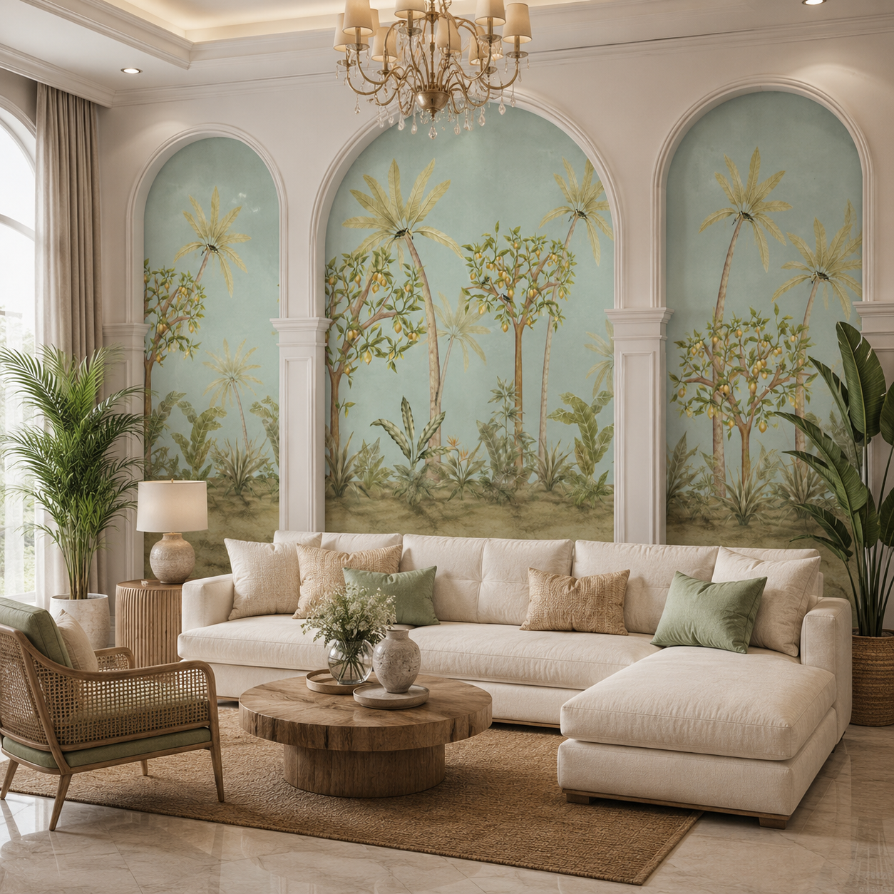 Tropical Lemon Garden Wallpaper – Luxury Botanical Wall Mural