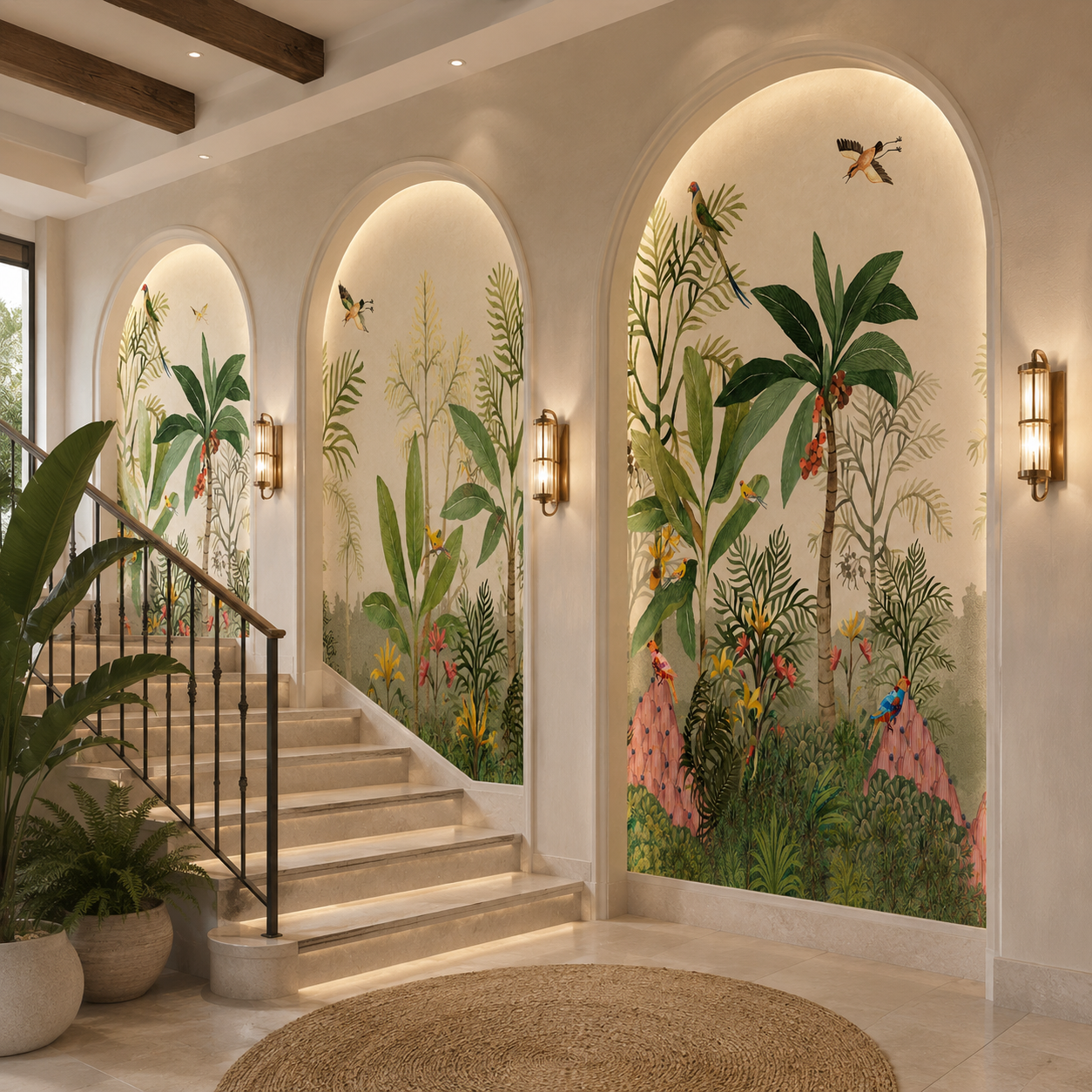 Tropical Paradise Birds Wallpaper – Luxury Botanical Wall Mural