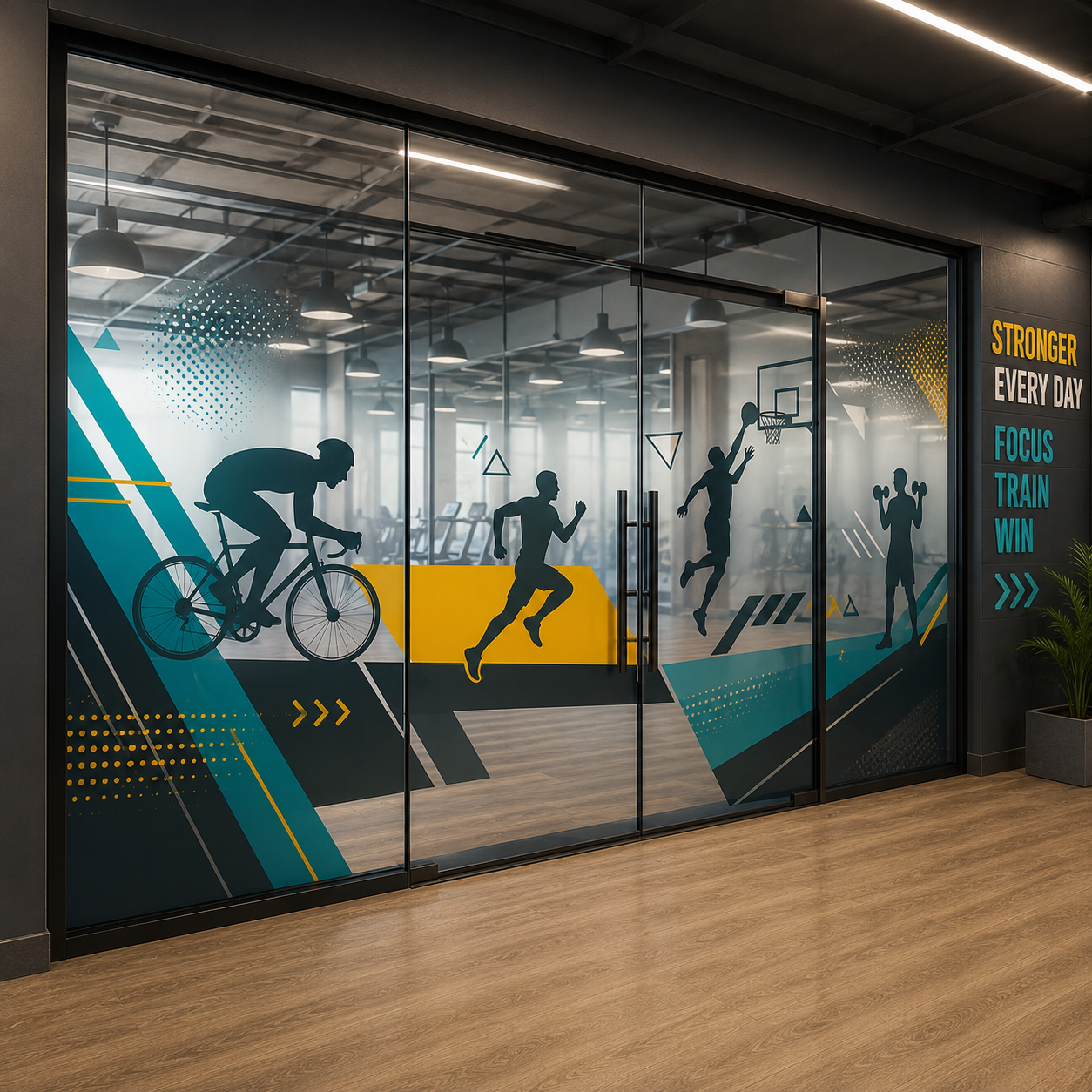 Sports & Gym Frosted Glass Film for Fitness Centers