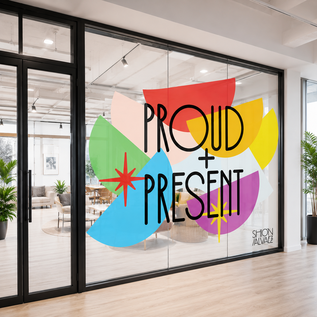 Creative Typography Decorative Glass Film for Office Partitions