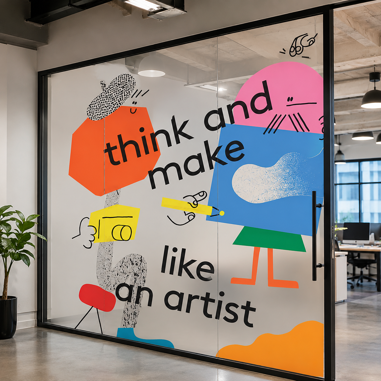 Creative Artist Decorative Glass Film for Office Partitions