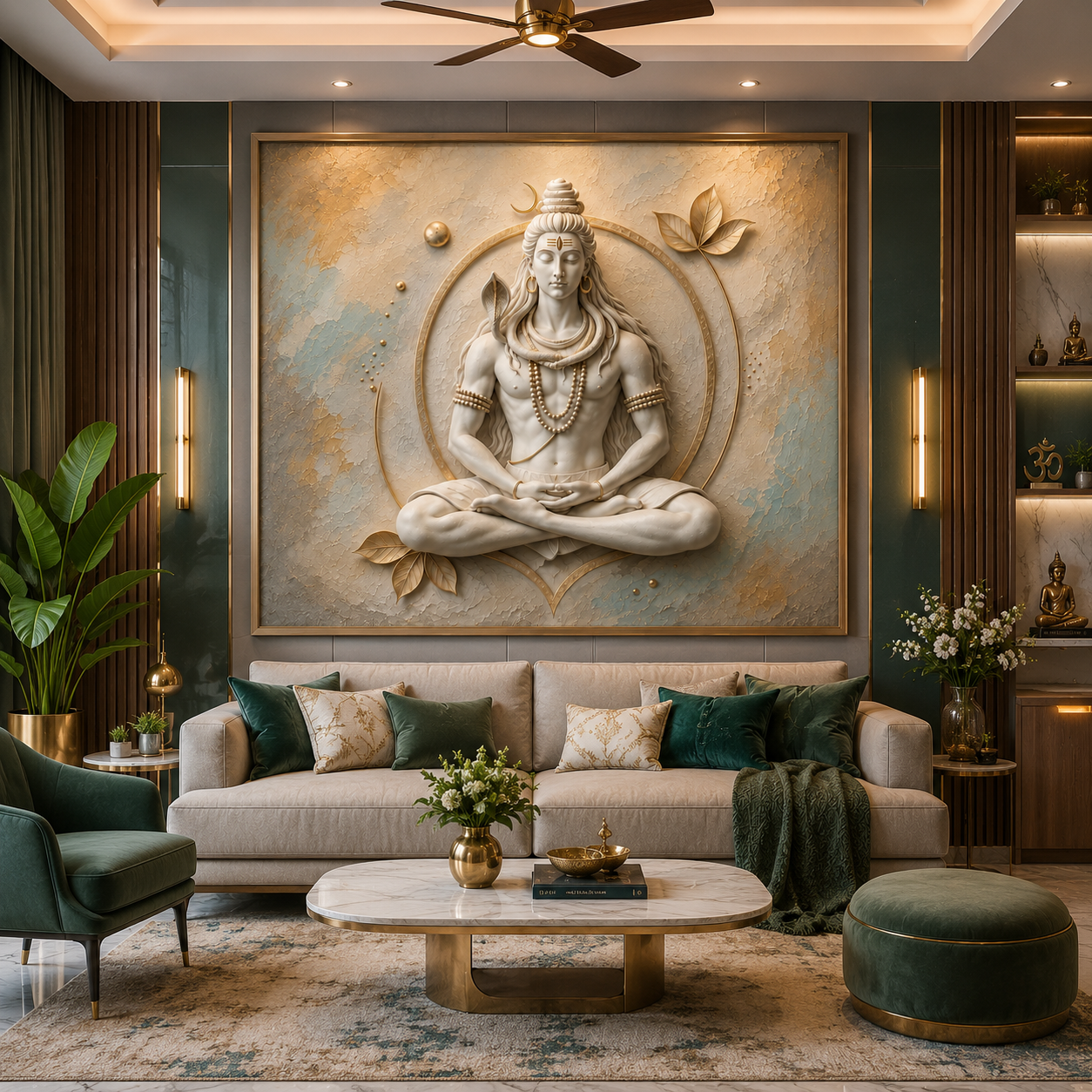 Divine Mahadev 3D Embossed Luxury Wall Painting