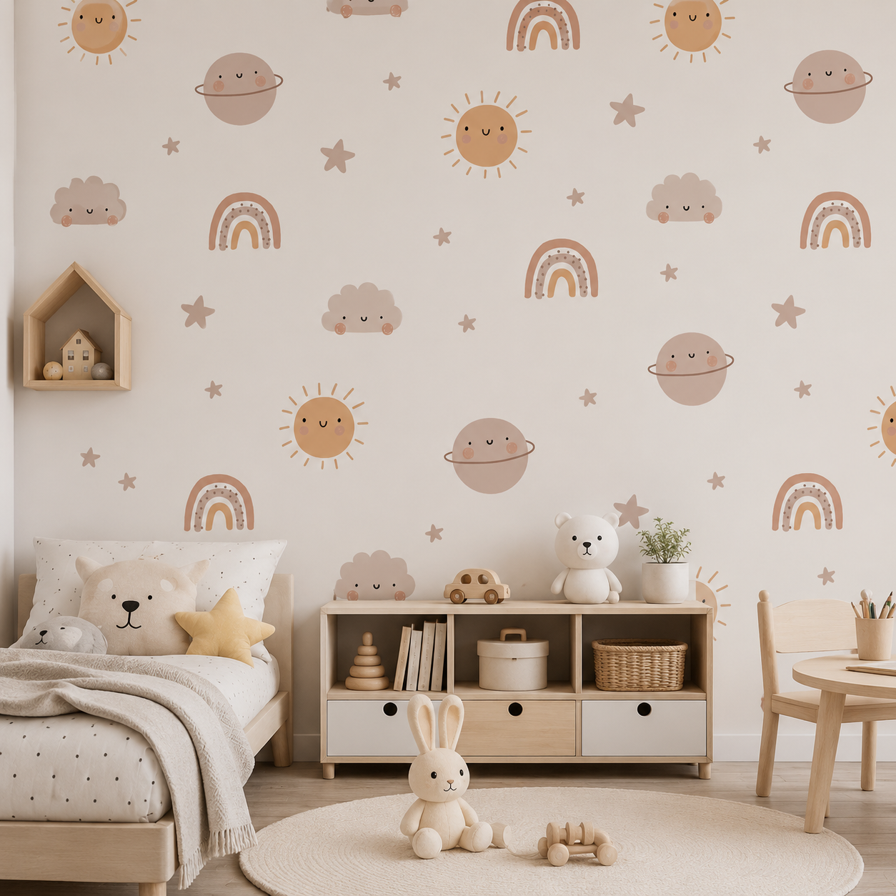 Happy Sky & Rainbow Kids Wallpaper