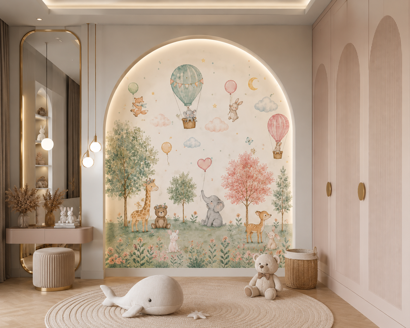 Whimsical Woodland Adventure Kids Wallpaper