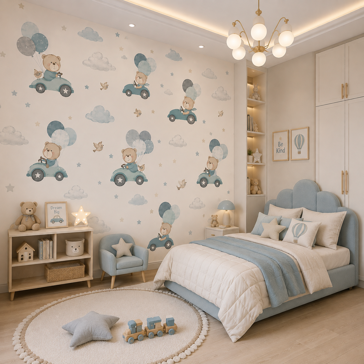 Little Racer Teddy Bear Kids Wallpaper
