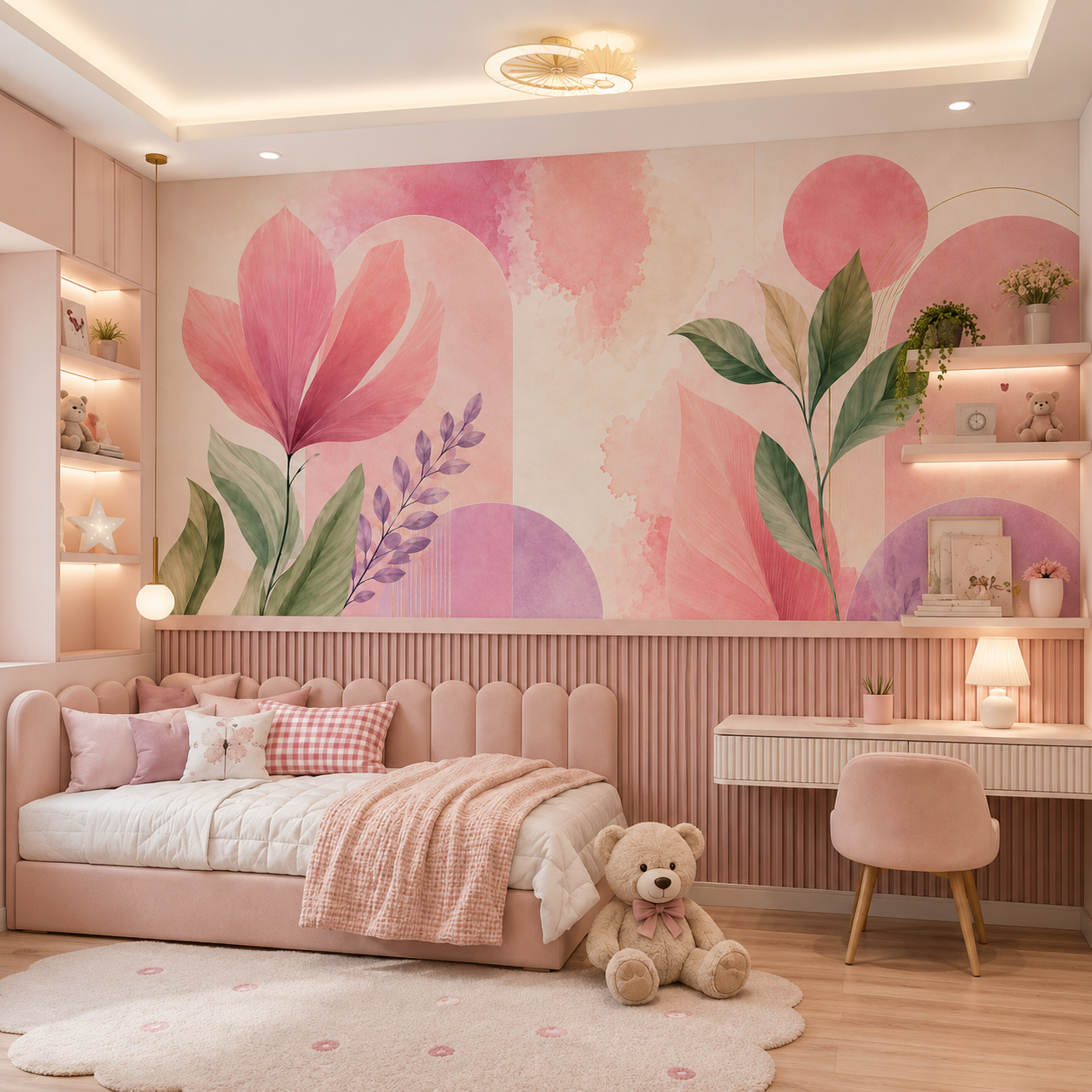 Blush Botanical Harmony Wallpaper