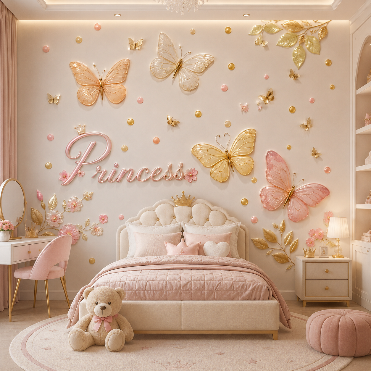 Enchanted Blossom & Butterfly Kids Wallpaper
