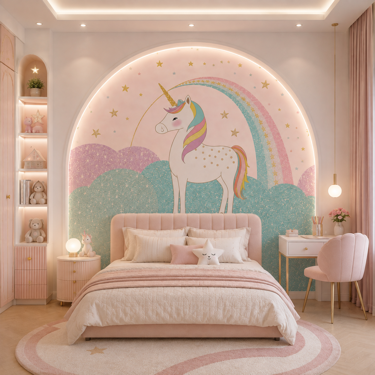 Magical Unicorn Rainbow Kids Wallpaper
