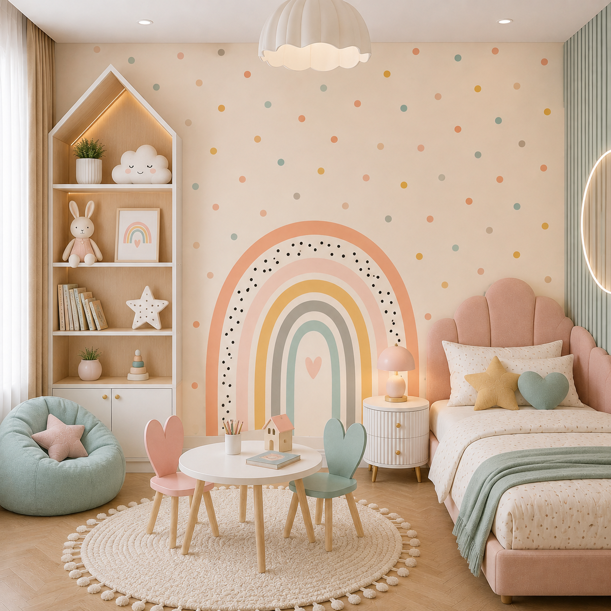 Pastel Rainbow Dreams Kids Wallpaper