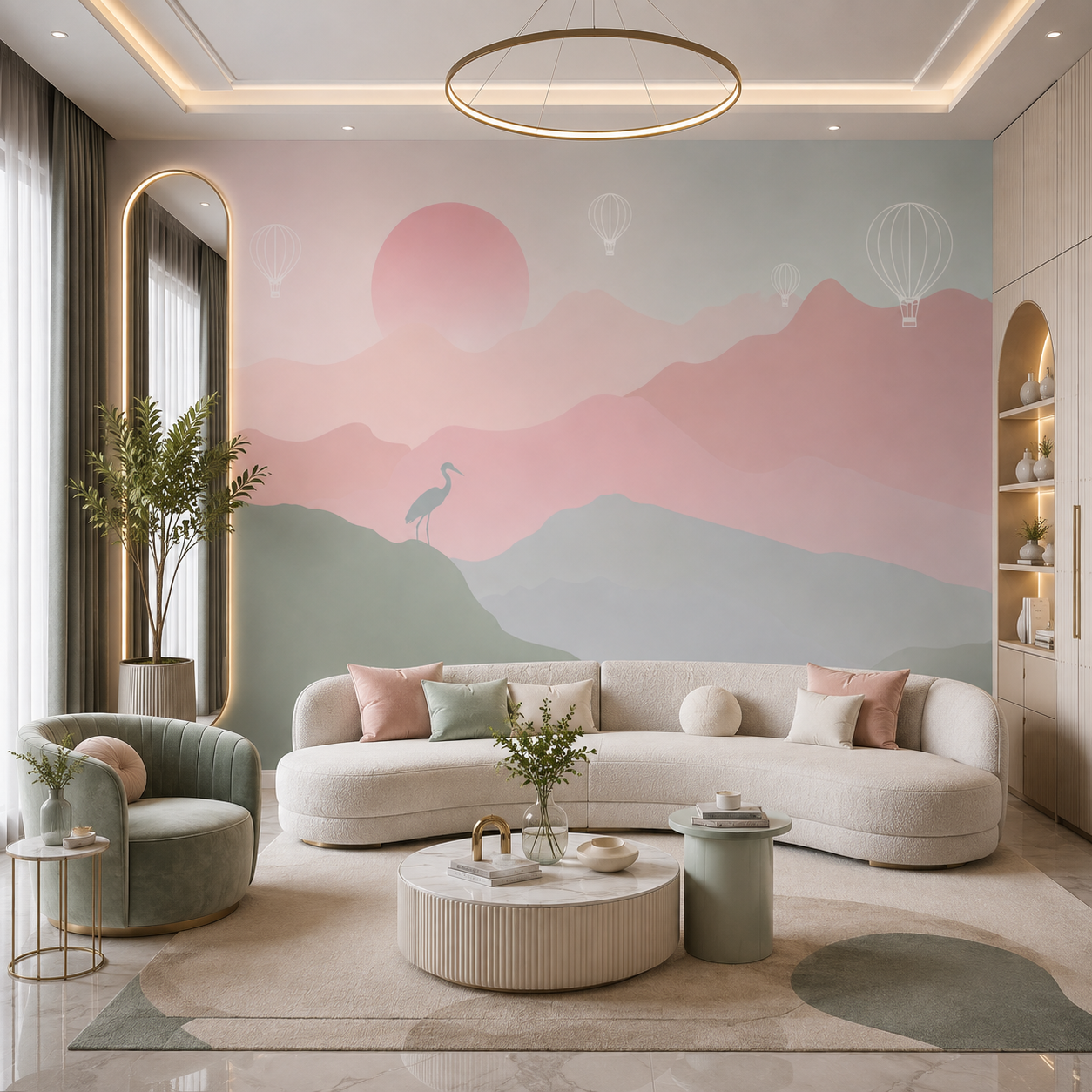 Pastel Dreamscape Mountain Wallpaper