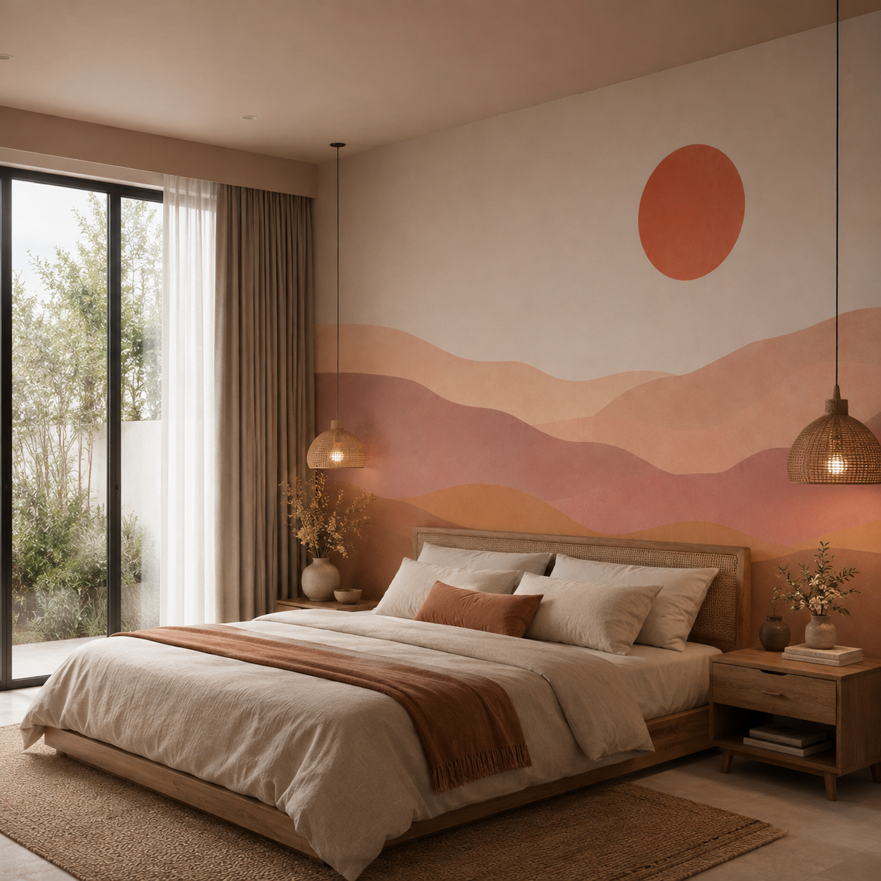Desert Sunset Abstract Landscape Wallpaper