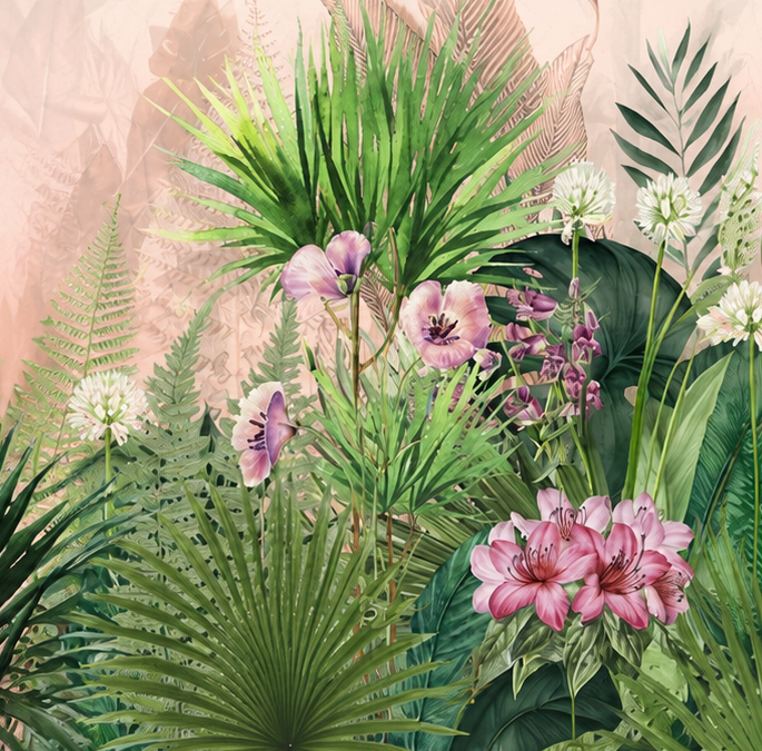 Tropical Blossom Garden Wallpaper thumb 2
