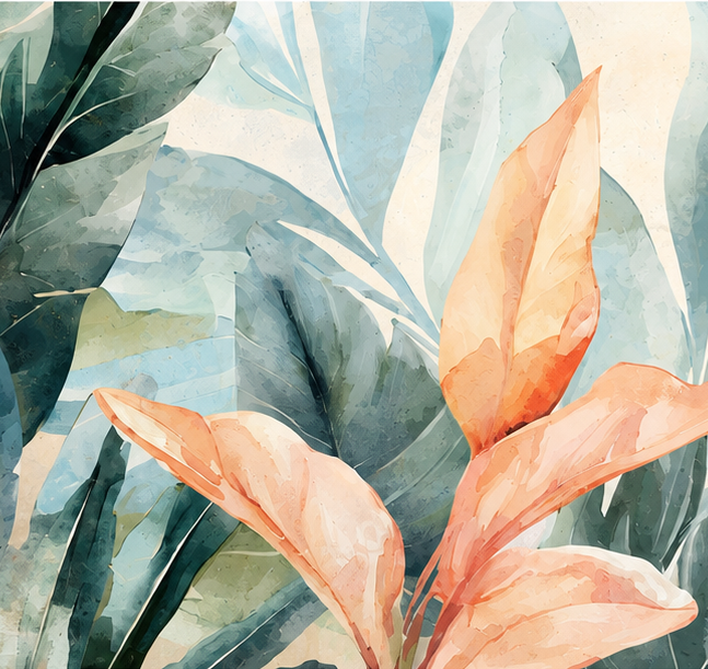 Tropical Watercolor Botanical Wallpaper thumb 2