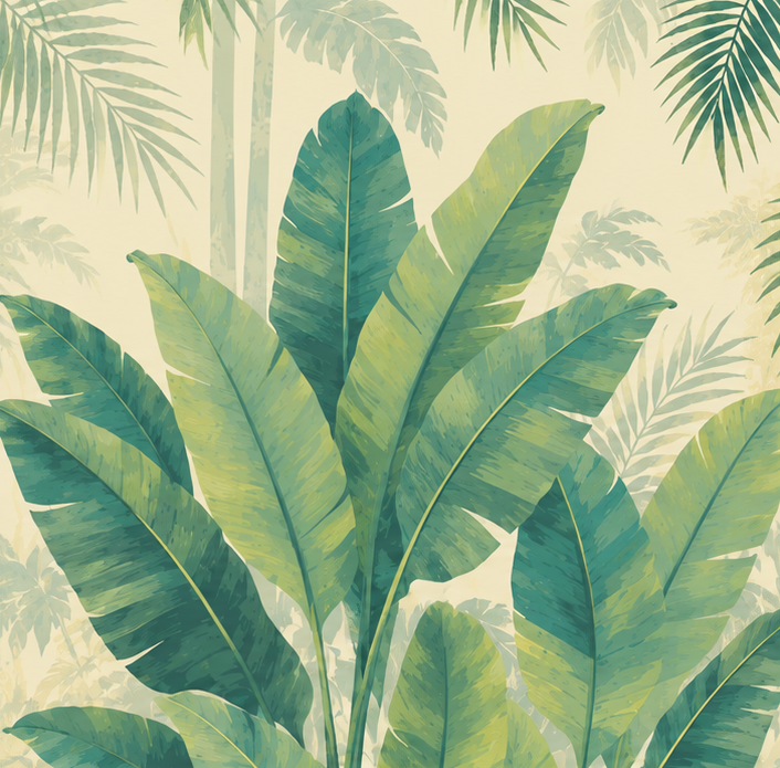 Tropical Banana Leaves Wallpaper – Premium Botanical Wall Mural thumb 4