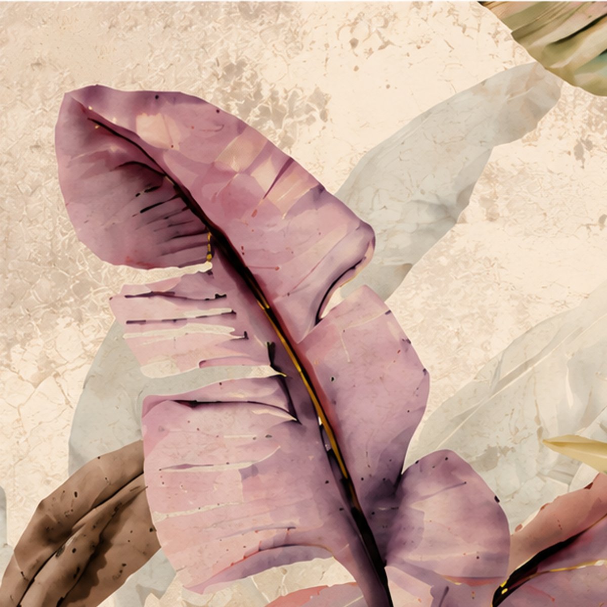 Watercolor Tropical Botanical Wallpaper – Premium Nature-Inspired Wall Mural thumb 2