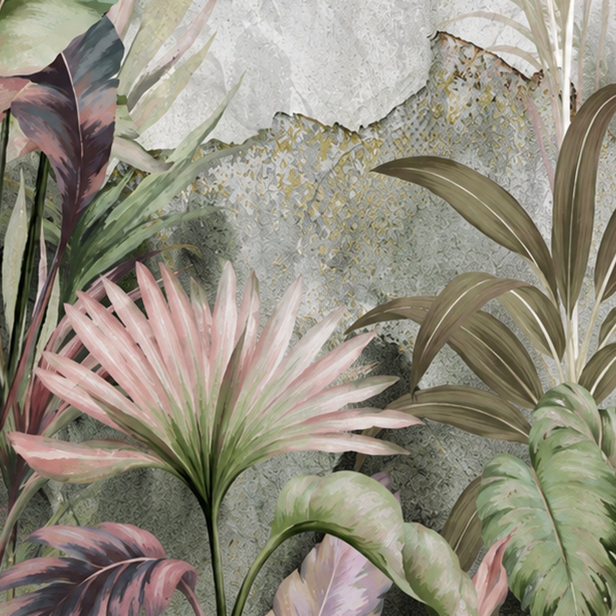 Soft Watercolor Tropical Wallpaper – Premium Botanical Wall Mural thumb 2
