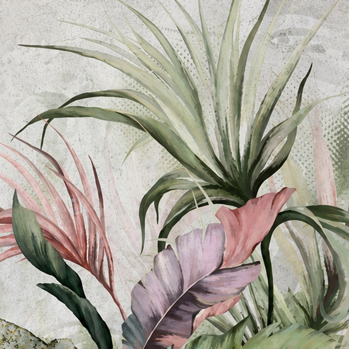 Soft Watercolor Tropical Wallpaper – Premium Botanical Wall Mural thumb 3