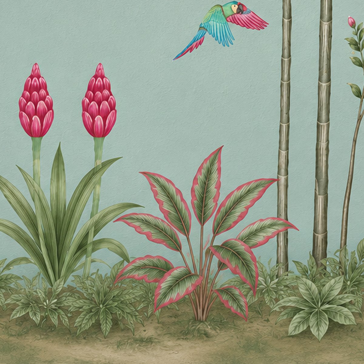 Luxury Tropical Garden Wallpaper – Premium Botanical Wall Mural thumb 2