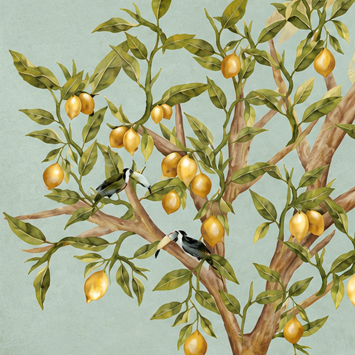Tropical Lemon Garden Wallpaper – Luxury Botanical Wall Mural thumb 3