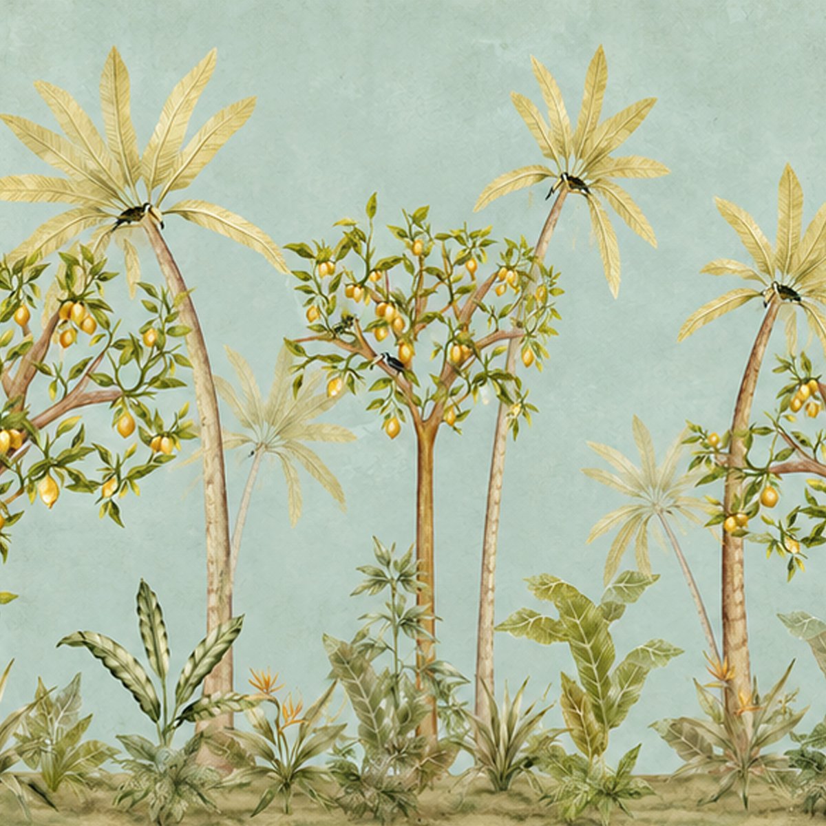 Tropical Lemon Garden Wallpaper – Luxury Botanical Wall Mural thumb 4
