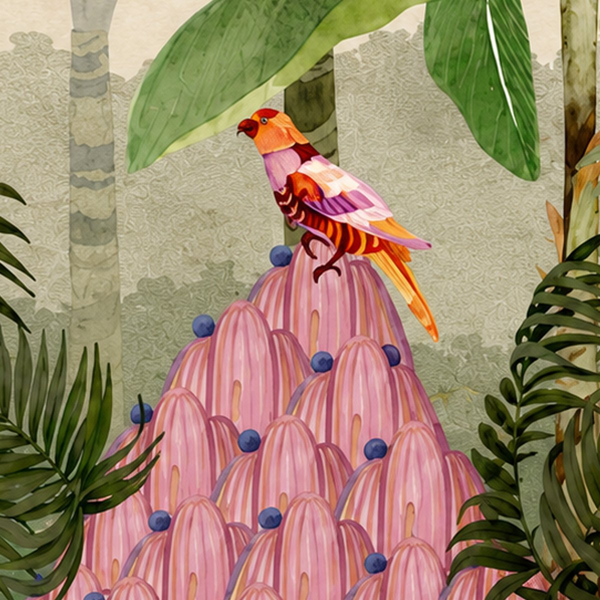 Tropical Paradise Birds Wallpaper – Luxury Botanical Wall Mural thumb 2