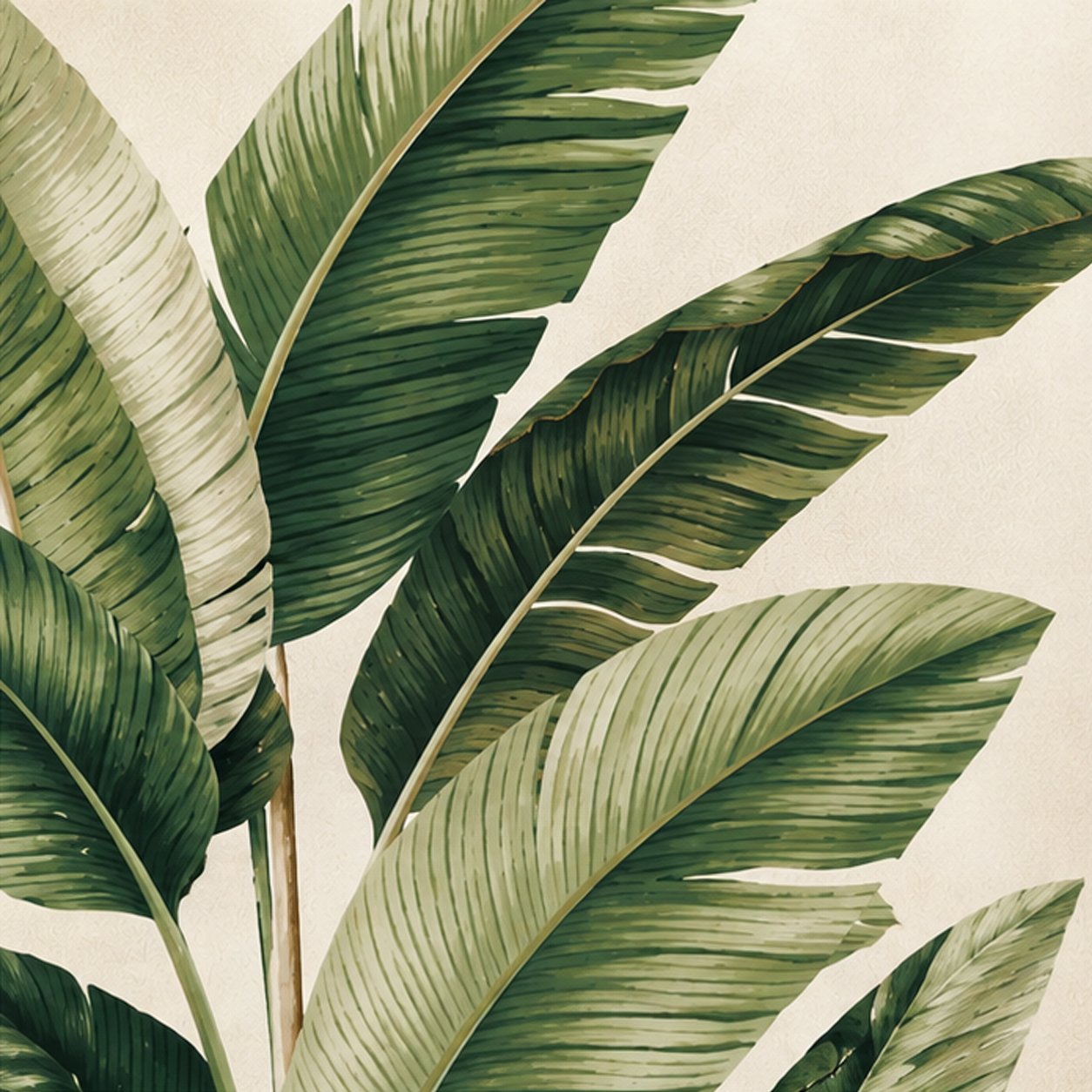 Elegant Green Tropical Banana Leaves Wallpaper | Botanical Wall Mural thumb 2
