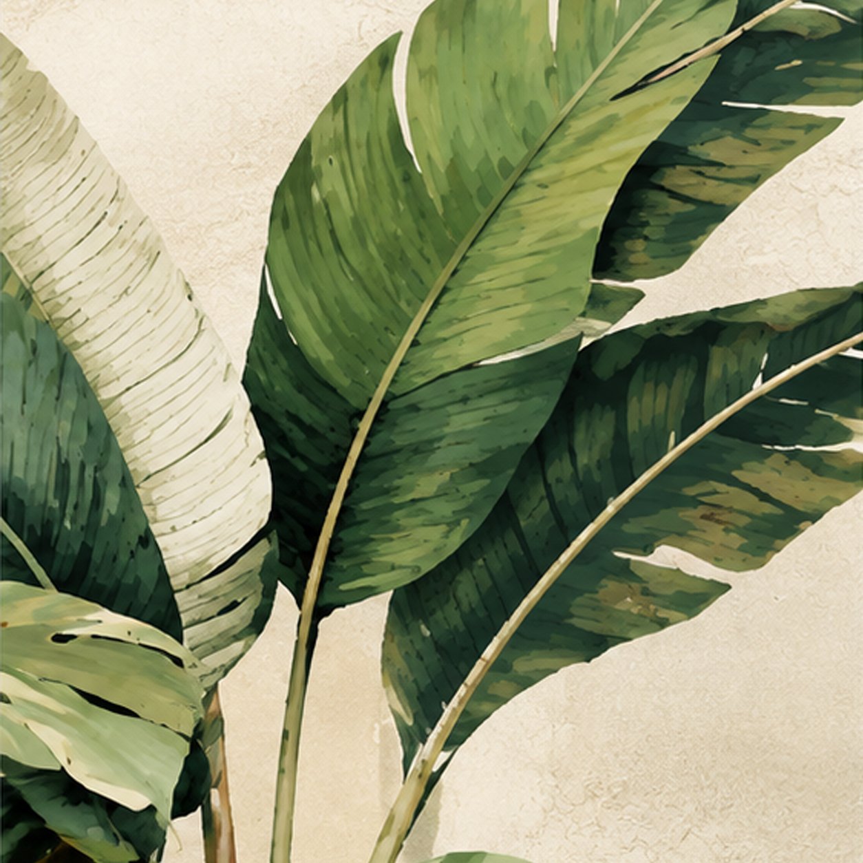 Luxury Monstera Tropical Wallpaper | Green Botanical Wall Mural thumb 2