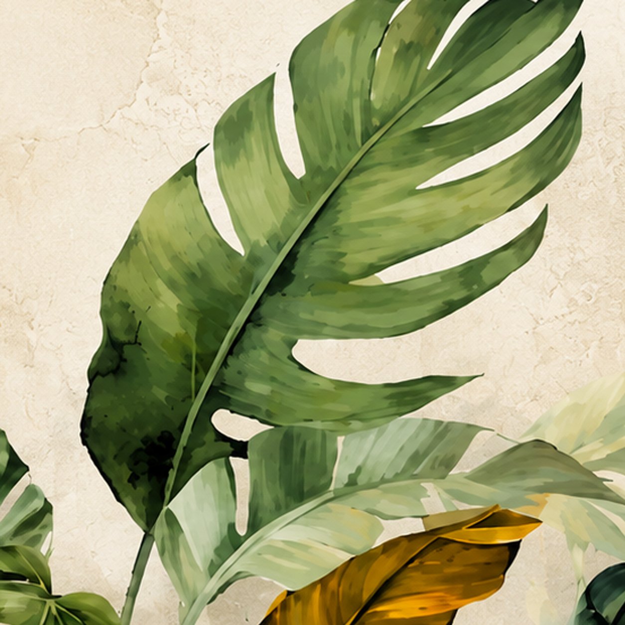 Luxury Monstera Tropical Wallpaper | Green Botanical Wall Mural thumb 3