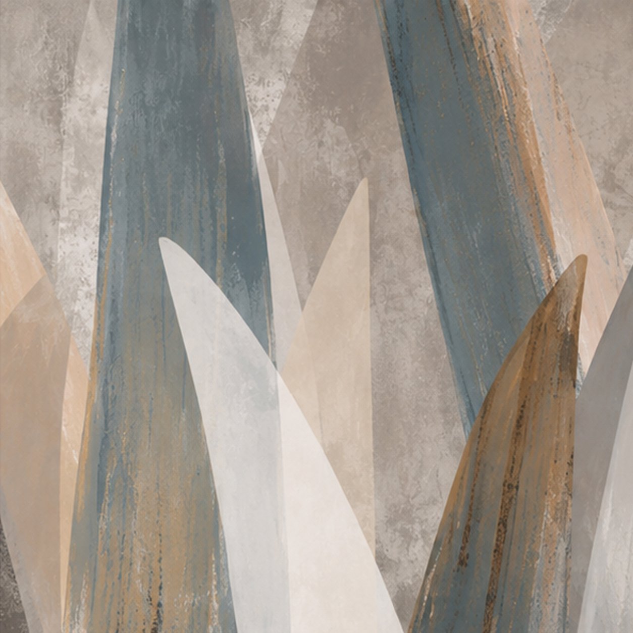 Abstract Botanical Leaves Wallpaper | Modern Neutral Wall Mural thumb 2