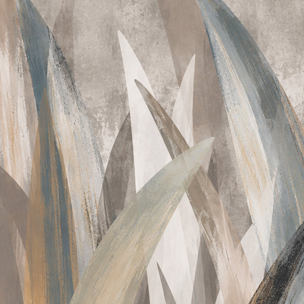 Abstract Botanical Leaves Wallpaper | Modern Neutral Wall Mural thumb 3