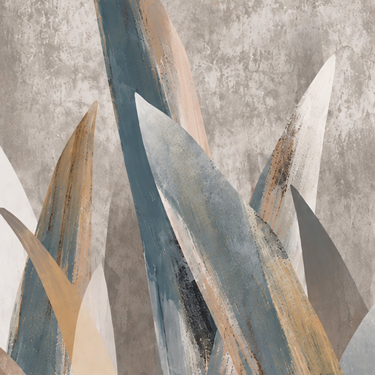 Abstract Botanical Leaves Wallpaper | Modern Neutral Wall Mural thumb 4