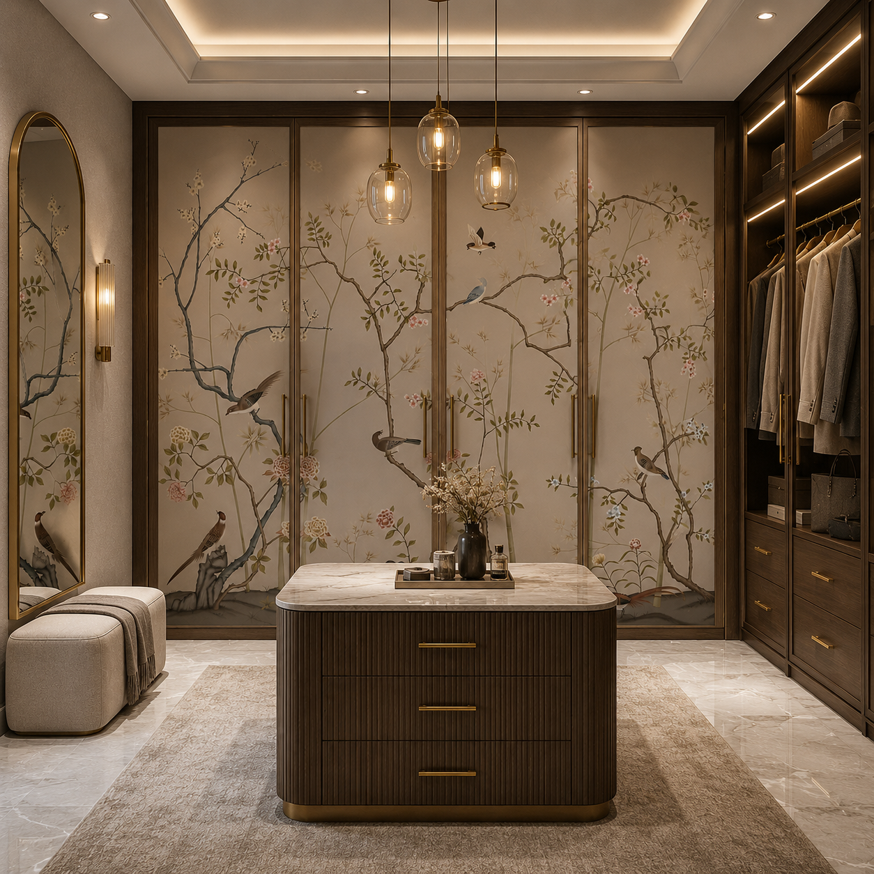 Elegant Chinoiserie Birds & Blossom Wallpaper – Luxury Botanical Wall Mural thumb 3