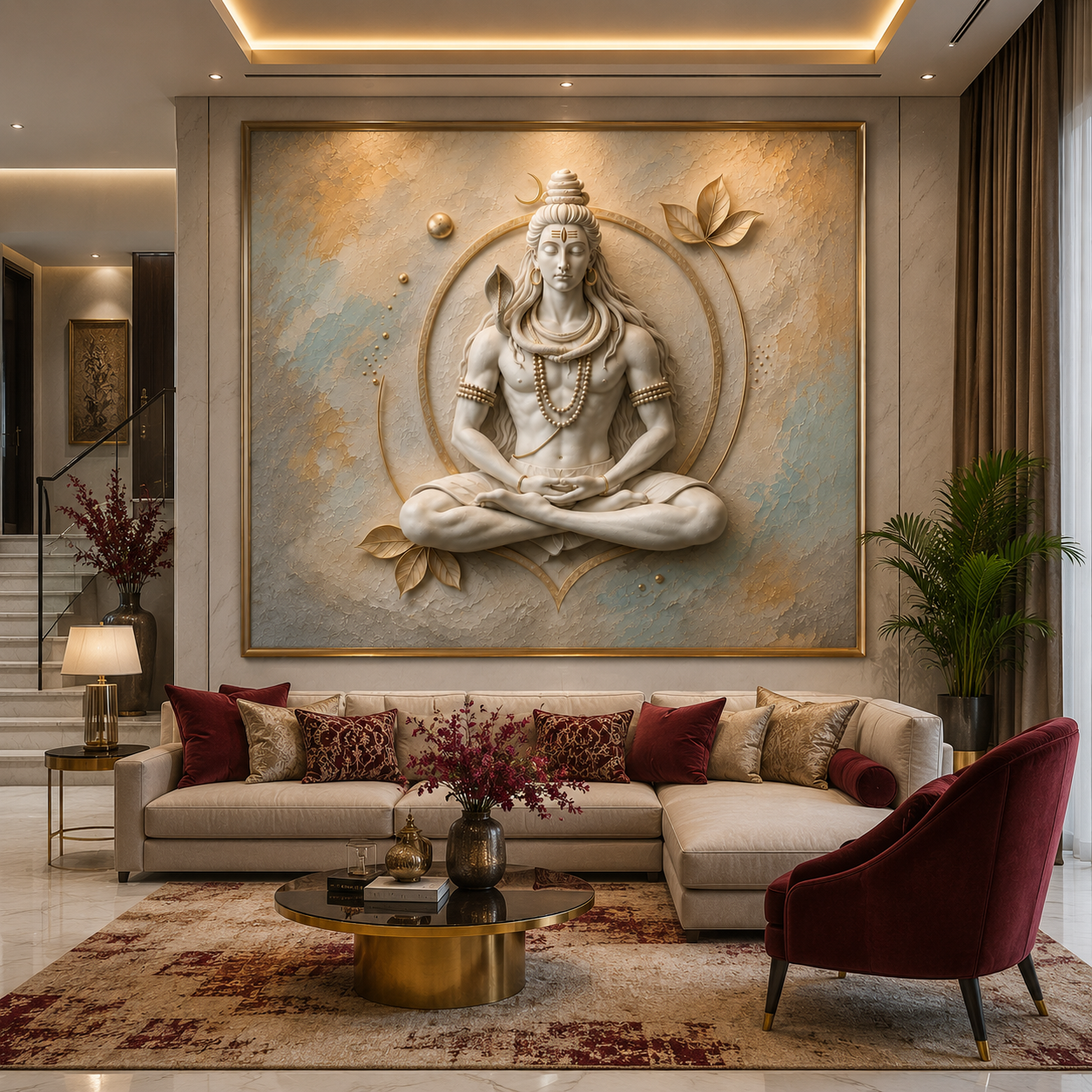 Divine Mahadev 3D Embossed Luxury Wall Painting thumb 2