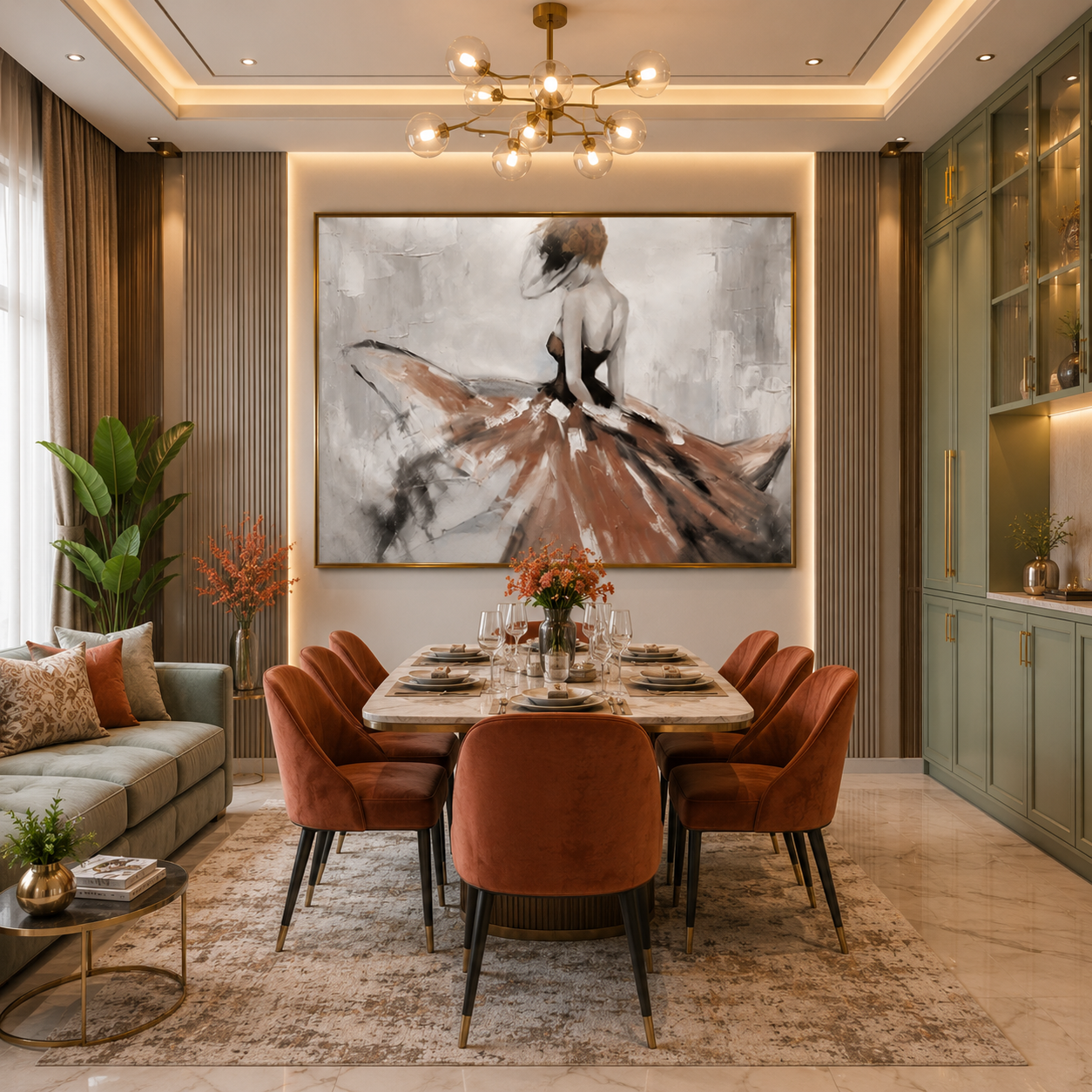 Grace in Motion – Luxury Abstract Woman Wall Painting thumb 4