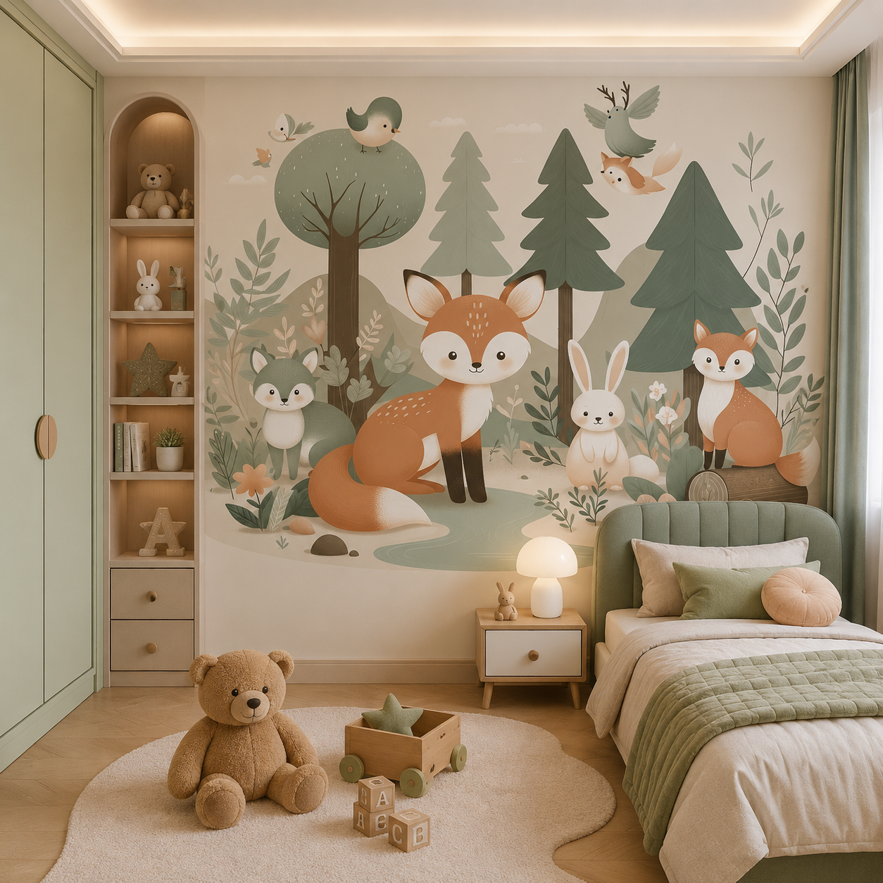 Enchanted Woodland Friends Kids Wallpaper thumb 2