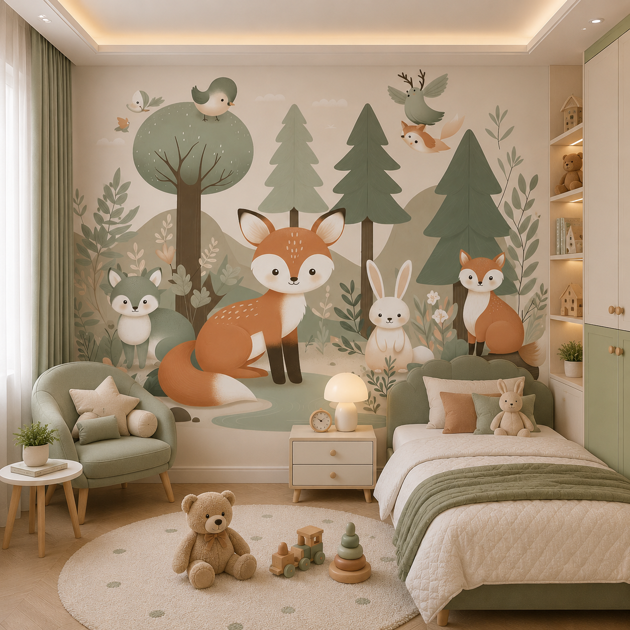Enchanted Woodland Friends Kids Wallpaper thumb 4