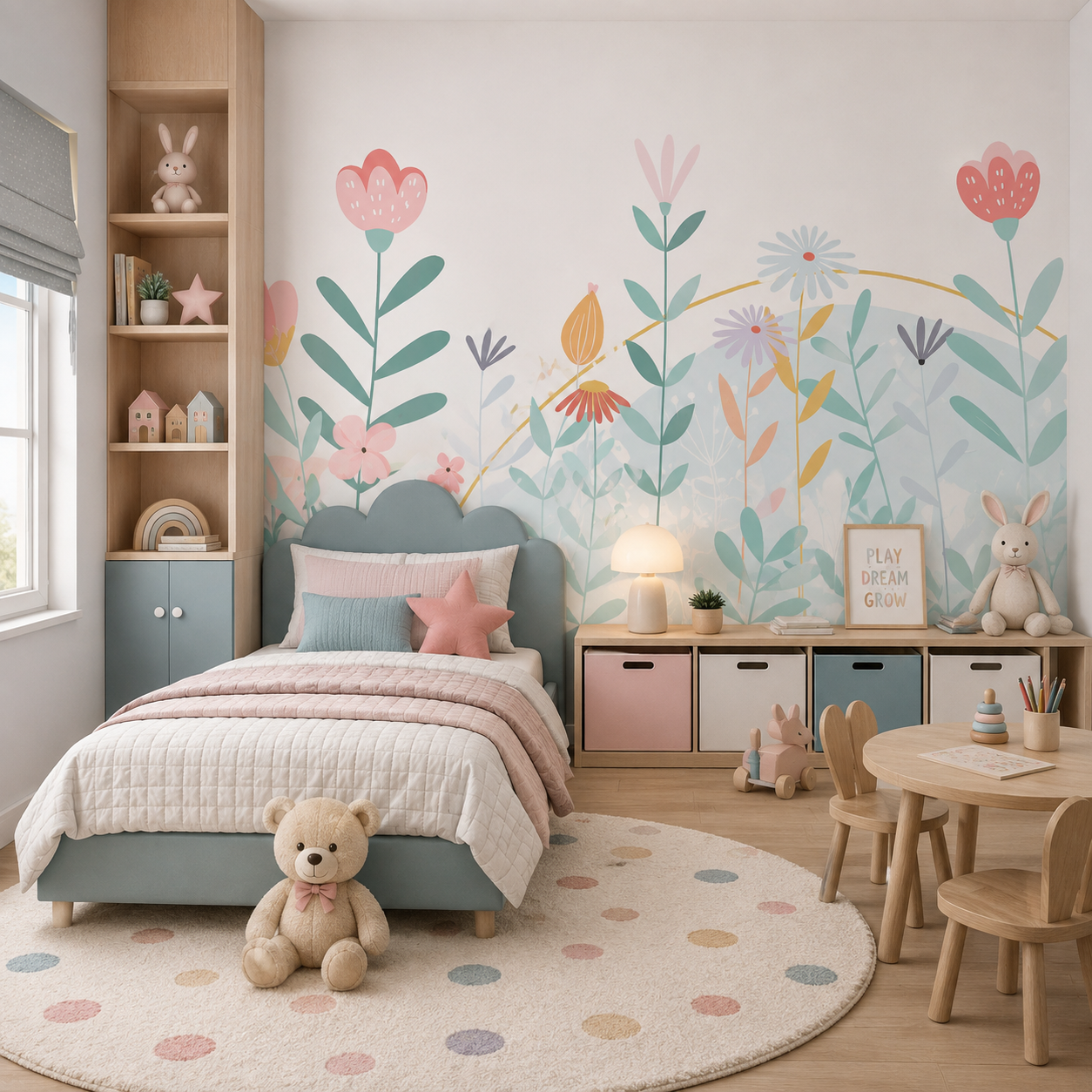 Pastel Bloom Garden Kids Wallpaper thumb 4