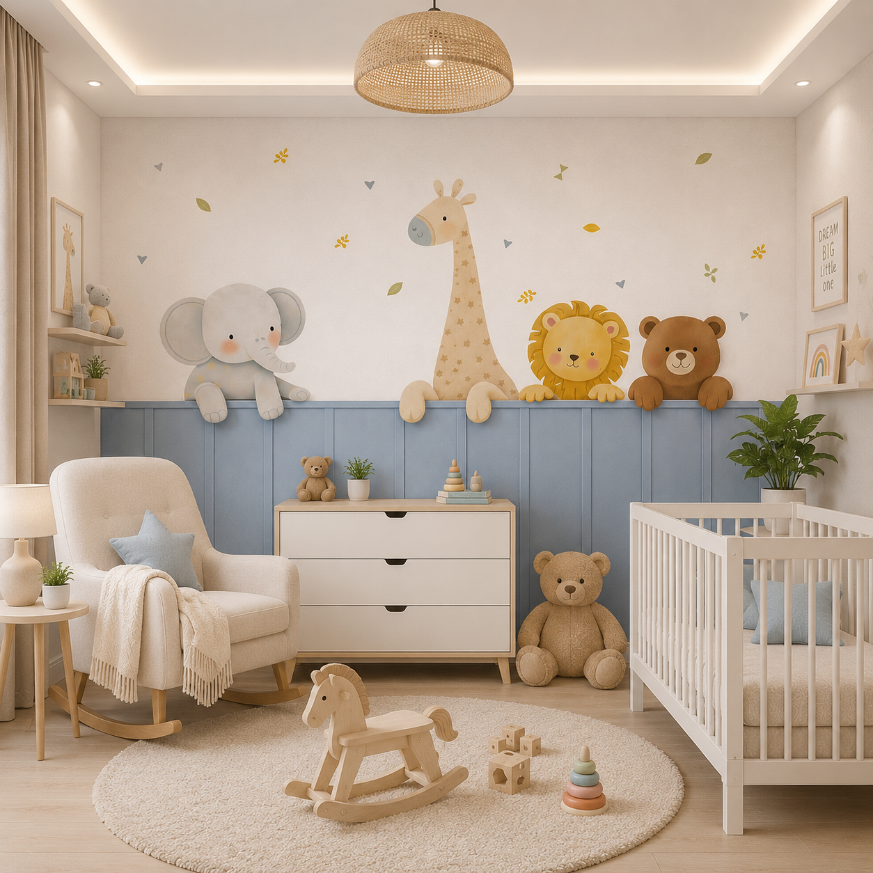 Cute Safari Animals Kids Room Wallpaper thumb 2