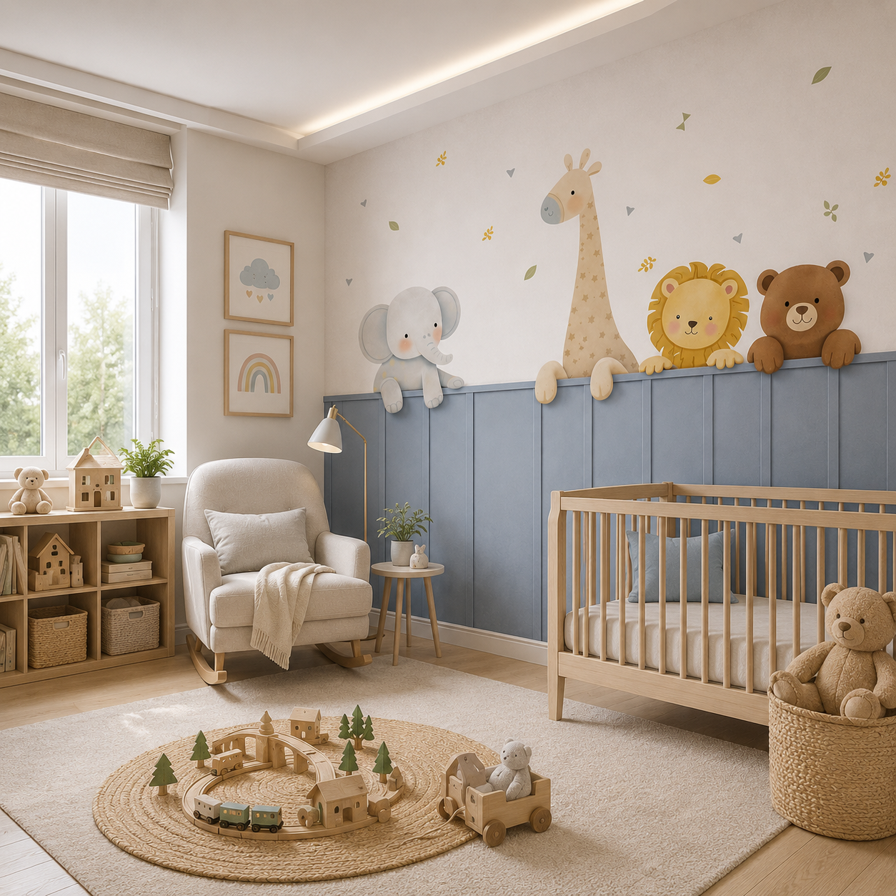 Cute Safari Animals Kids Room Wallpaper thumb 3