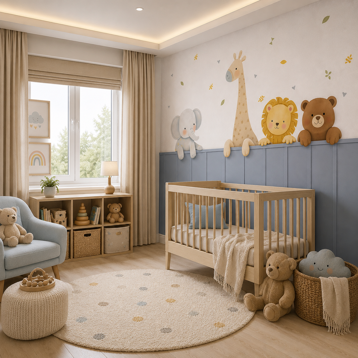 Cute Safari Animals Kids Room Wallpaper thumb 4
