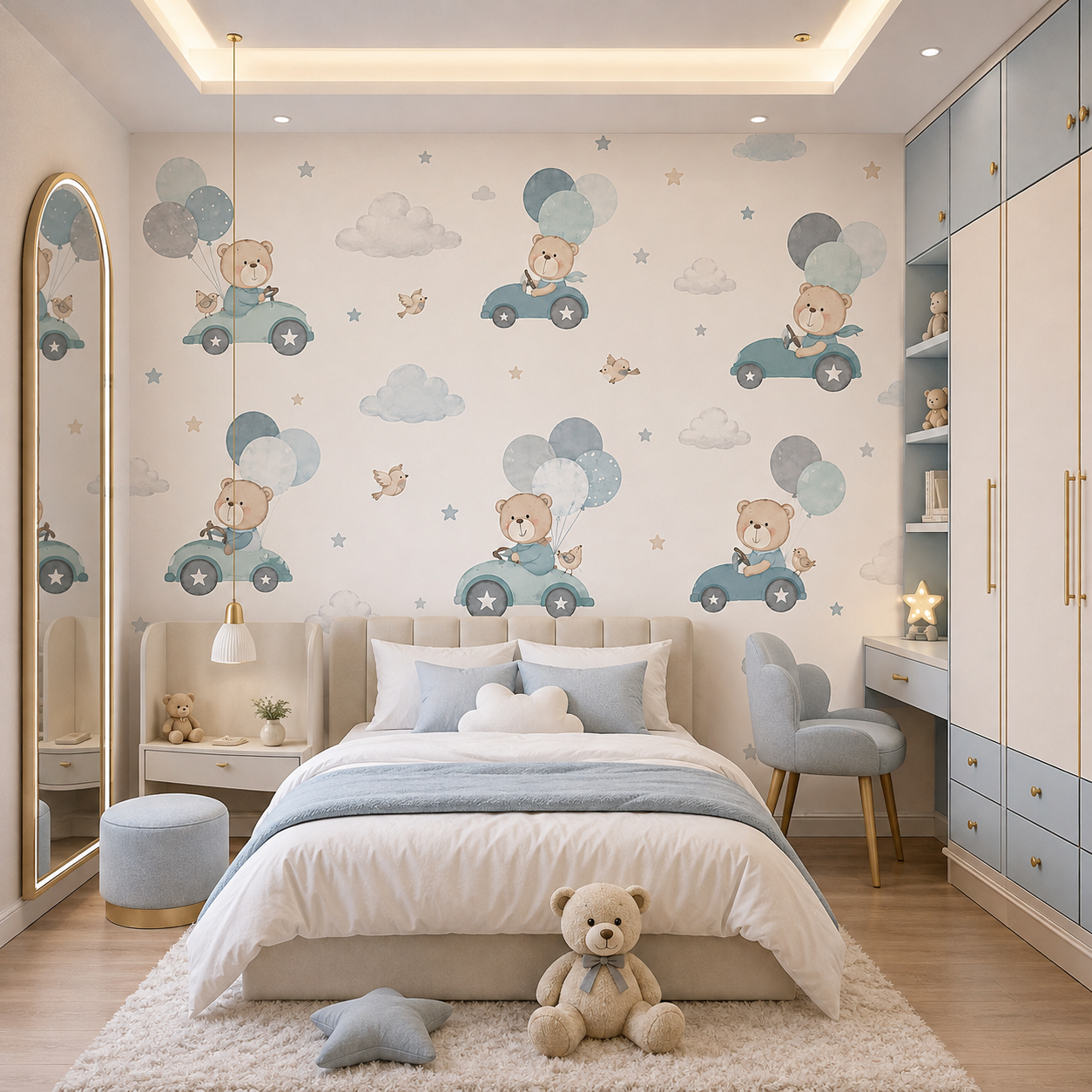 Little Racer Teddy Bear Kids Wallpaper thumb 2