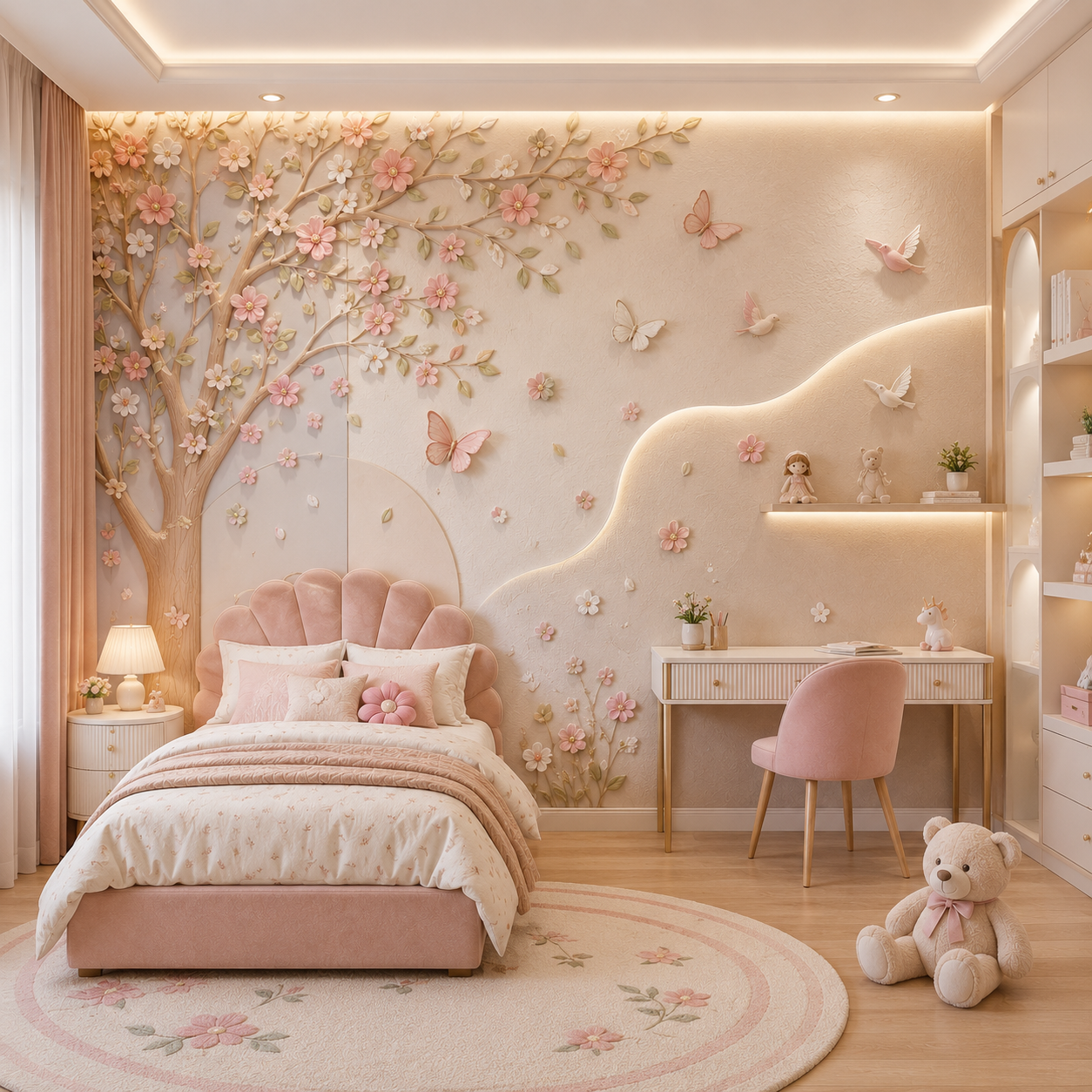 Enchanted Blossom & Butterfly Kids Wallpaper thumb 2