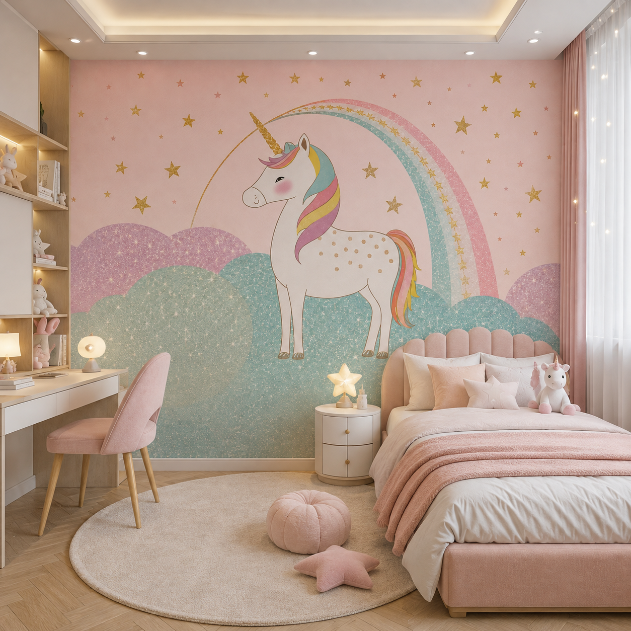 Magical Unicorn Rainbow Kids Wallpaper thumb 3