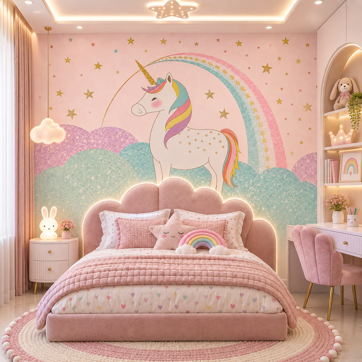 Magical Unicorn Rainbow Kids Wallpaper thumb 4