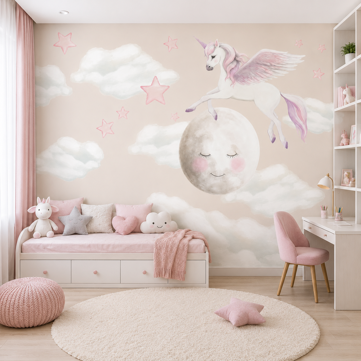 Dreamy Unicorn Moon Kids Wallpaper thumb 3