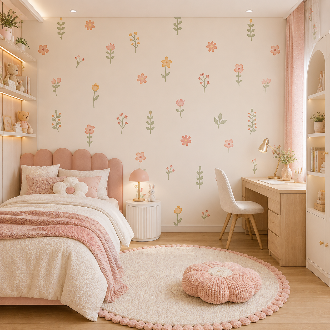 Little Bloom Pastel Floral Kids Wallpaper thumb 2