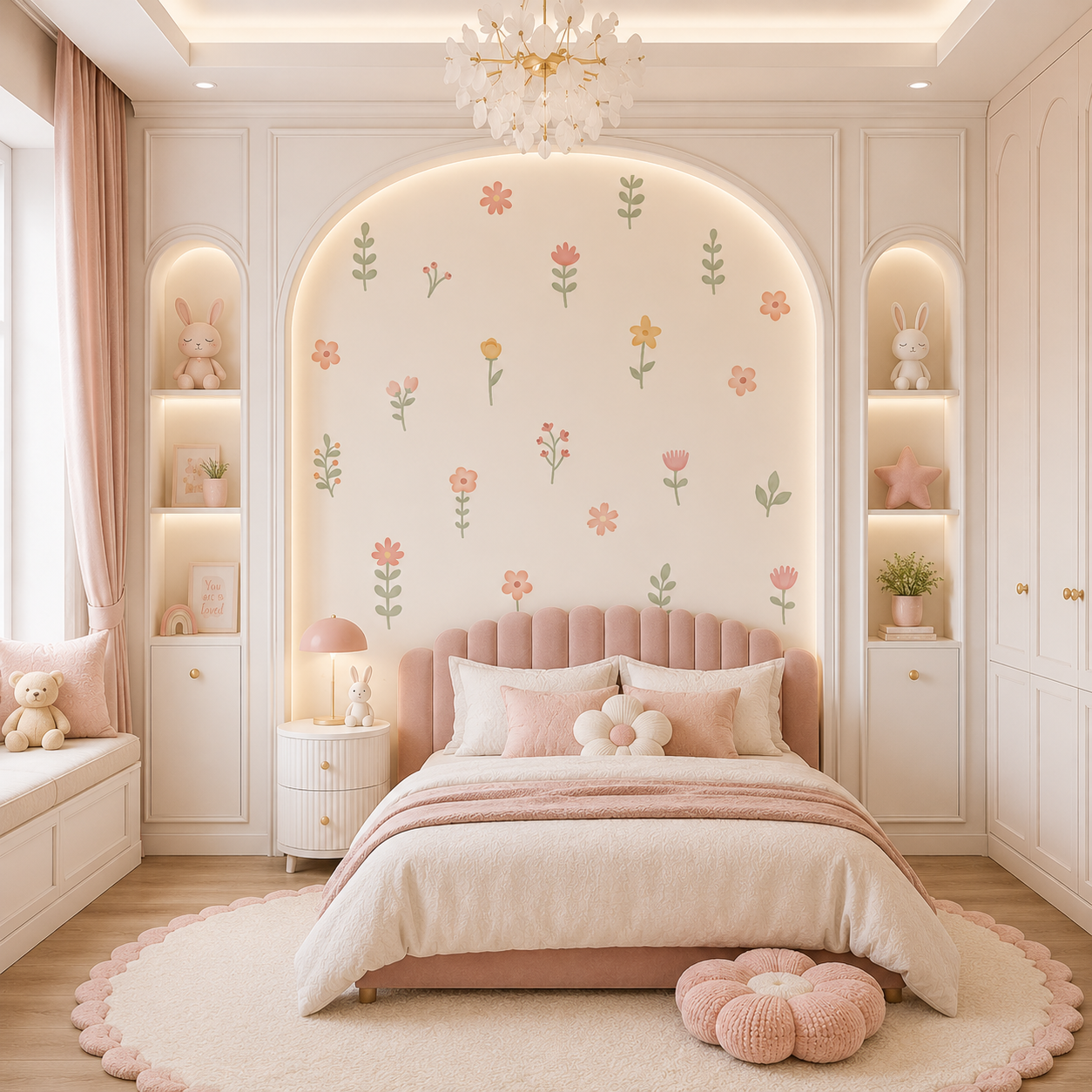 Little Bloom Pastel Floral Kids Wallpaper thumb 3
