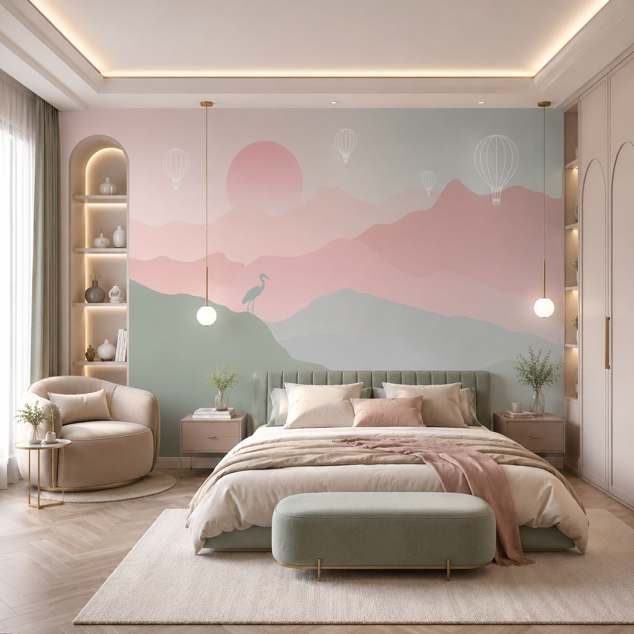 Pastel Dreamscape Mountain Wallpaper thumb 3